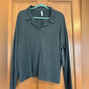 NWT Stylus Casual Gray Long Sleeve Top
